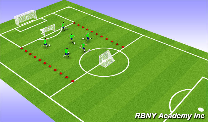 Football/Soccer Session Plan Drill (Colour): Warm up / Tecnical warm up