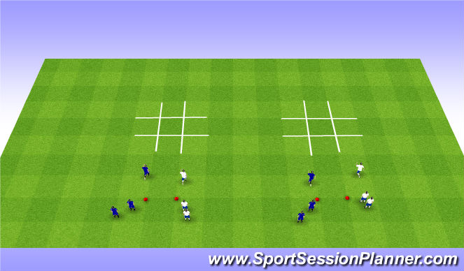 Football/Soccer Session Plan Drill (Colour): Tic Tac Toe