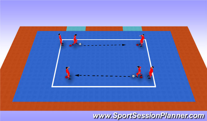 Futsal Session Plan Drill (Colour): Technical Warm Up