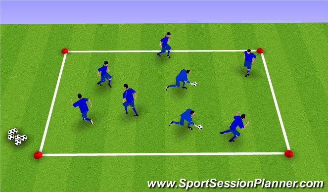 Football/Soccer Session Plan Drill (Colour): Warm up Tag