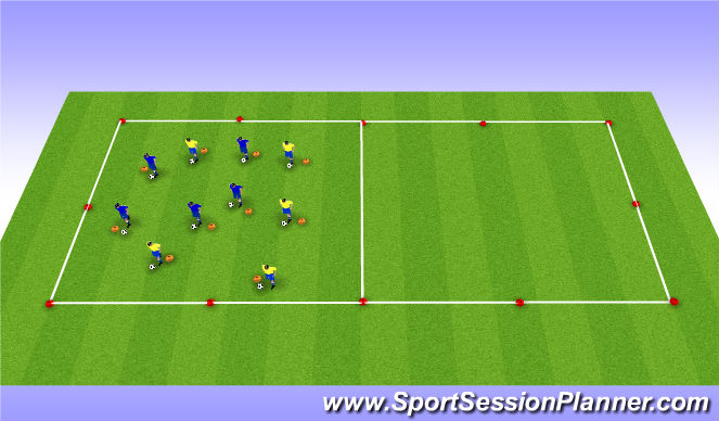 Football/Soccer Session Plan Drill (Colour): Skills square
