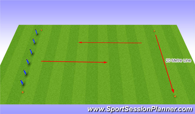 Football/Soccer Session Plan Drill (Colour): Bleep Test