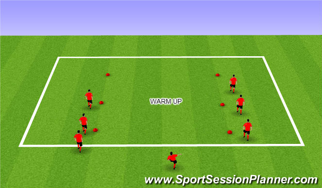 Football/Soccer Session Plan Drill (Colour): Warm Up