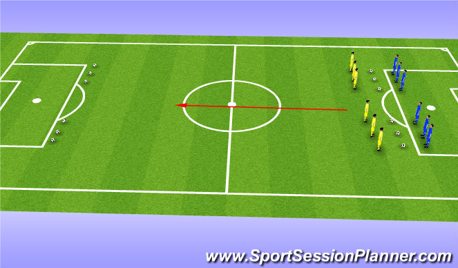 Football/Soccer Session Plan Drill (Colour): Interval Pitch Lengths