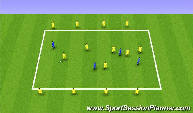Football/Soccer Session Plan Drill (Colour): Overload Keep Ball