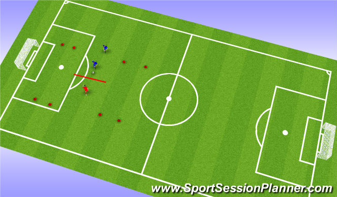 Football/Soccer Session Plan Drill (Colour): Defending warm up