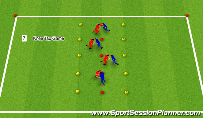 Fútbol Ejercicio del Plan de Sesiones (Color): Knee Tap Game