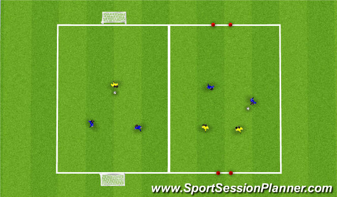 Football/Soccer Session Plan Drill (Colour): Up to 3v3 Game