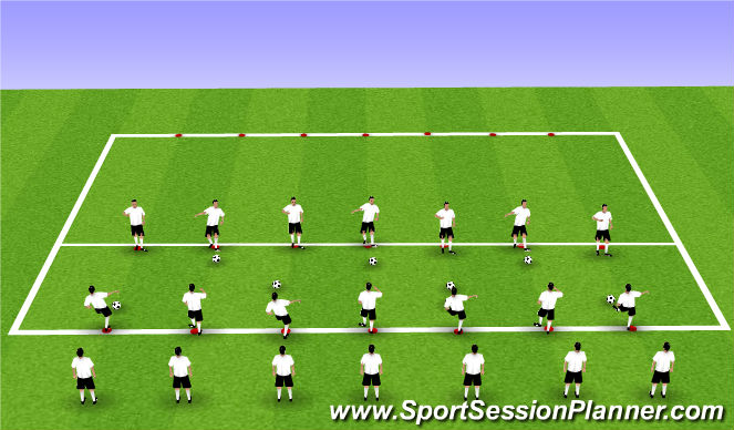 Football/Soccer Session Plan Drill (Colour): Technical - with Movement
