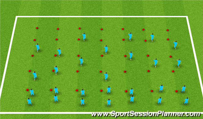 Football/Soccer Session Plan Drill (Colour): Warm Up