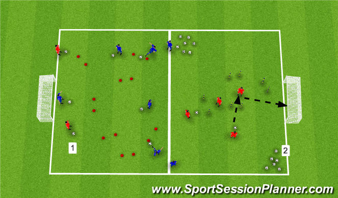 Football/Soccer Session Plan Drill (Colour): Coed 9-10