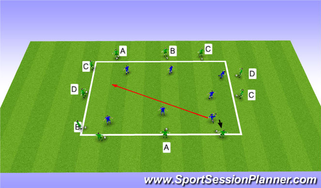 Football/Soccer Session Plan Drill (Colour): Technical Warm up