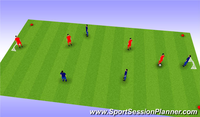 Football/Soccer Session Plan Drill (Colour): 4 v 4 game