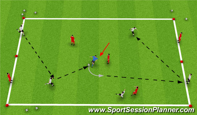Football/Soccer Session Plan Drill (Colour): Target Possession Game