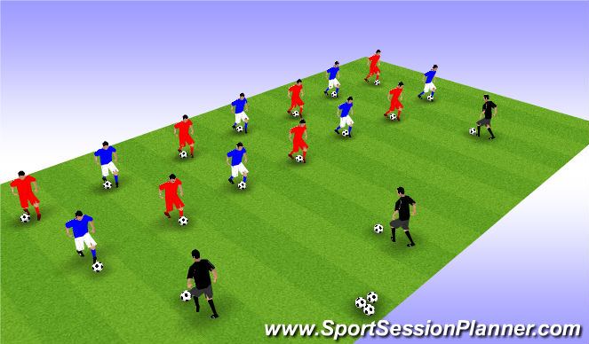 Football/Soccer Session Plan Drill (Colour): Ball Mastery Warm Up