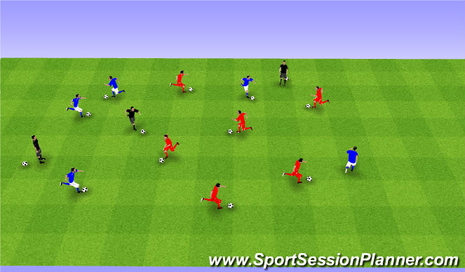 Football/Soccer Session Plan Drill (Colour): Free Dribbling