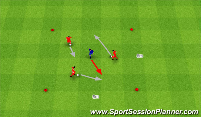 Football/Soccer Session Plan Drill (Colour): Pięć szans odbior piłki.