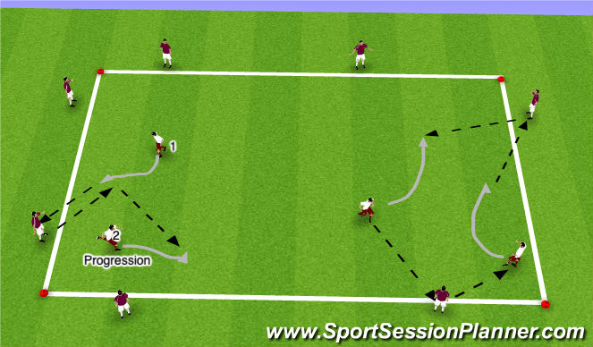Football/Soccer Session Plan Drill (Colour): Warm-UP/Technical Reps