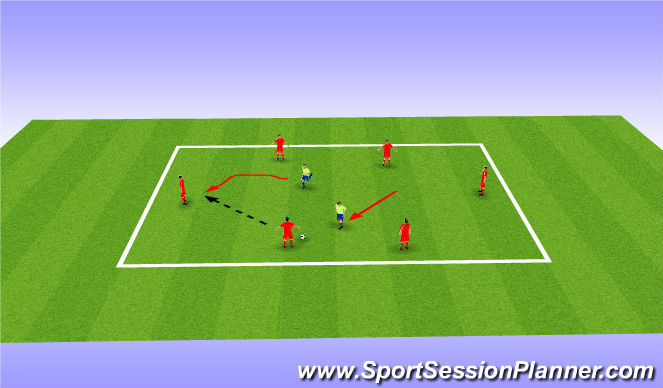 Football/Soccer Session Plan Drill (Colour): Pressing rondo