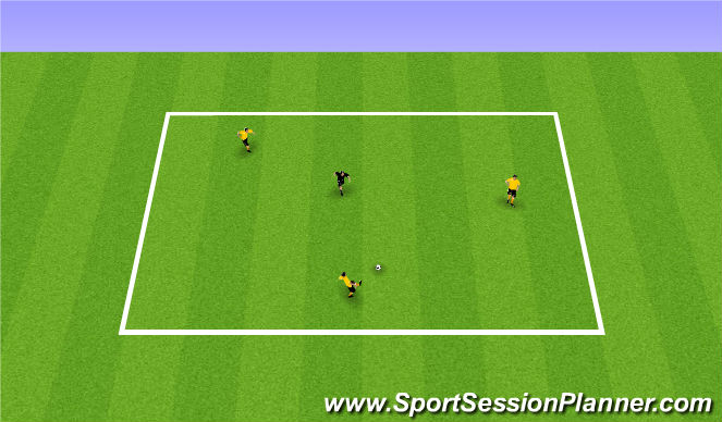 Football/Soccer Session Plan Drill (Colour): 3v1 Rondo