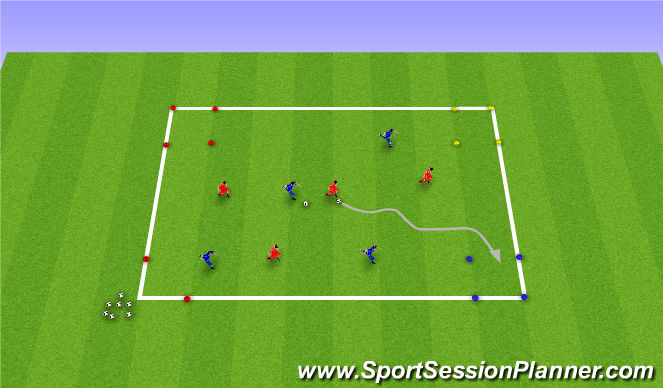 Football/Soccer Session Plan Drill (Colour): Box Game:
