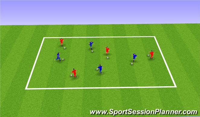 Football/Soccer Session Plan Drill (Colour): Last Person Standing