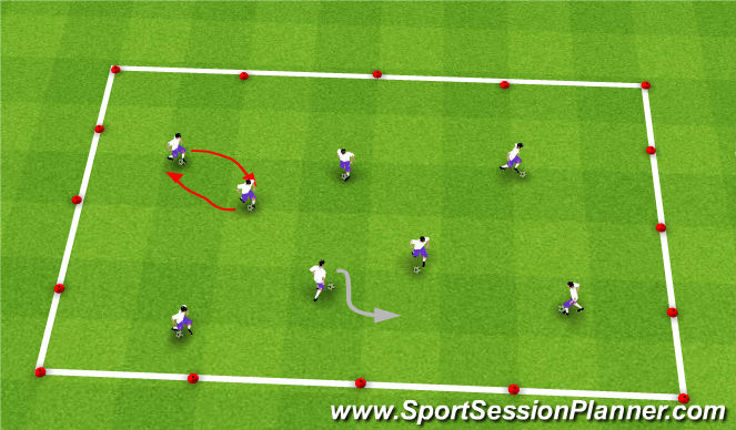 Football/Soccer Session Plan Drill (Colour): Dribbling-Red Light/Green Light