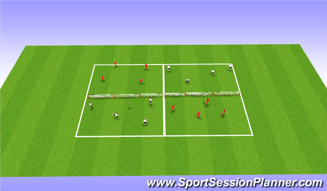 Football/Soccer Session Plan Drill (Colour): Entry Activity (Football Tennis)