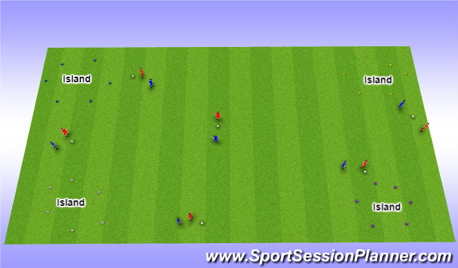Football/Soccer Session Plan Drill (Colour): Pirate Game Progression 3