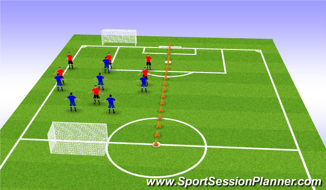 Football/Soccer Session Plan Drill (Colour): Whole
