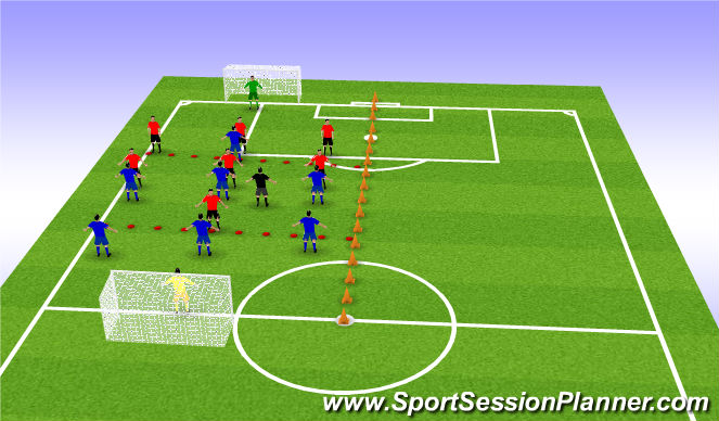 Football/Soccer Session Plan Drill (Colour): Whole