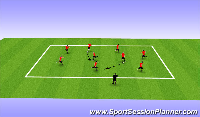 Football/Soccer Session Plan Drill (Colour): Sharks and Minnows