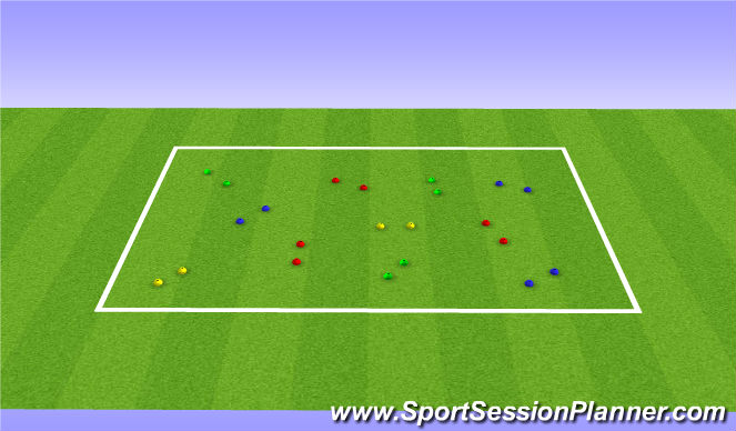 Football/Soccer Session Plan Drill (Colour): Dribbling Gates