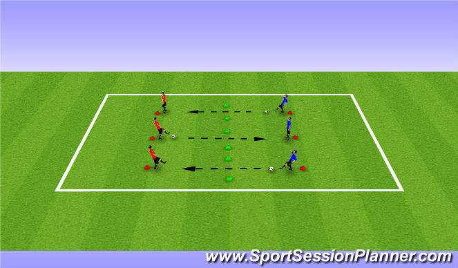 Football/Soccer Session Plan Drill (Colour): Passing Gates