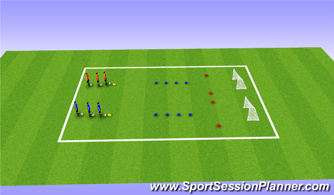 Football/Soccer Session Plan Drill (Colour): Shooting Relay