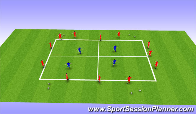 Football/Soccer Session Plan Drill (Colour): Warm up