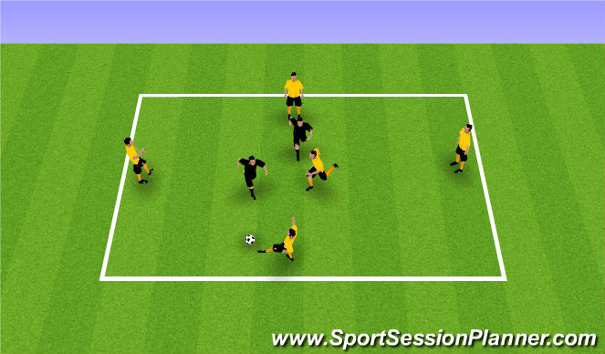 Football/Soccer Session Plan Drill (Colour): PP 4v2+1