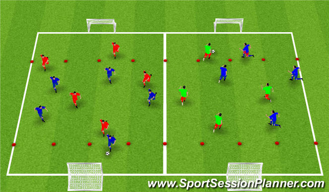 Football/Soccer Session Plan Drill (Colour): Arrival Activity (Whole)