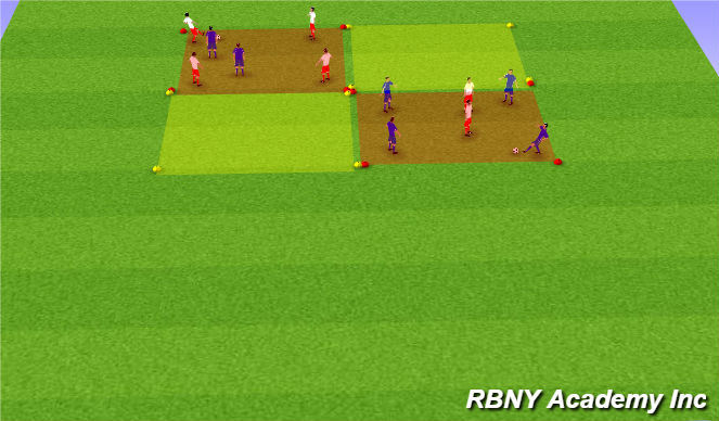 Football/Soccer Session Plan Drill (Colour): Rondo Tag