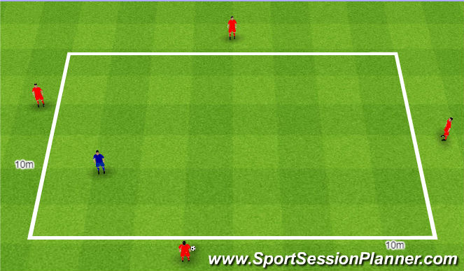 Football/Soccer Session Plan Drill (Colour): Rondo 4v1. Dziadek 4v1.