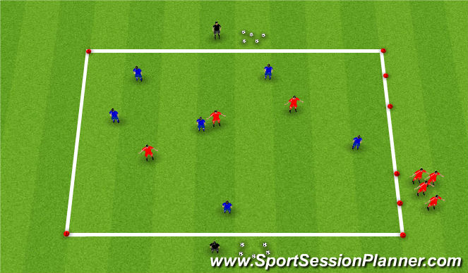 Football/Soccer Session Plan Drill (Colour): 6v3