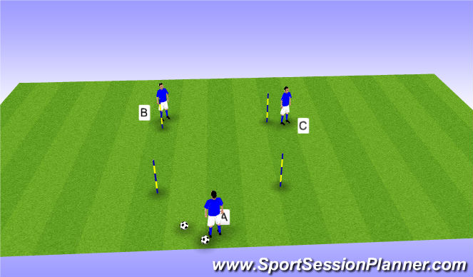 Football/Soccer Session Plan Drill (Colour): Angled passing In/Out