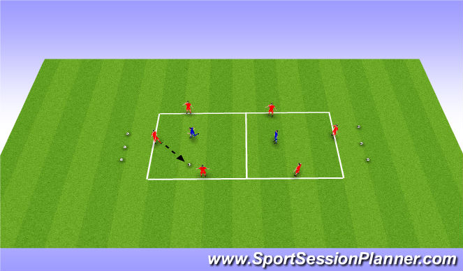 Football/Soccer Session Plan Drill (Colour): 6v2 rondo