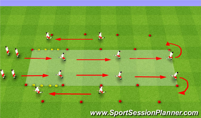 Football/Soccer Session Plan Drill (Colour): FIFA 11+ - WARM UP