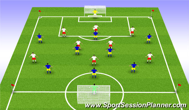 Football/Soccer Session Plan Drill (Colour): Match - 9v9