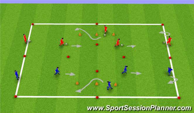 Football/Soccer Session Plan Drill (Colour): Warm-up