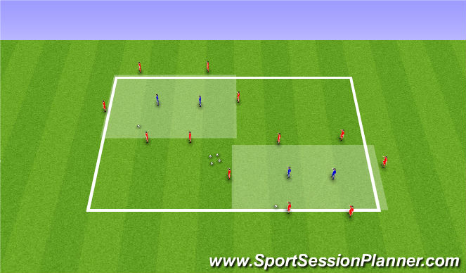 Football/Soccer Session Plan Drill (Colour): Quick press (Rondo)