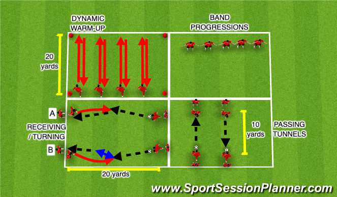 Football/Soccer Session Plan Drill (Colour): Warm-Up