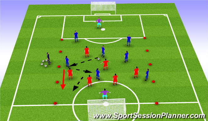 Football/Soccer Session Plan Drill (Colour): 8 v 8