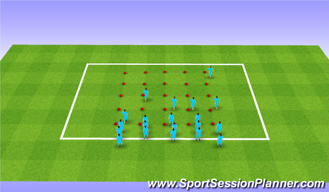Football/Soccer Session Plan Drill (Colour): Warm Up